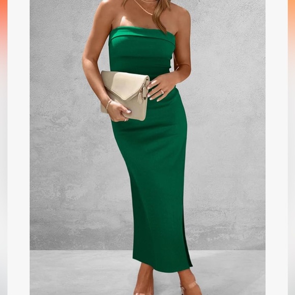 PRETTY GARDEN Women's Summer Bodycon Maxi Tube Dress Ribbed Strapless - Picture 4 of 12